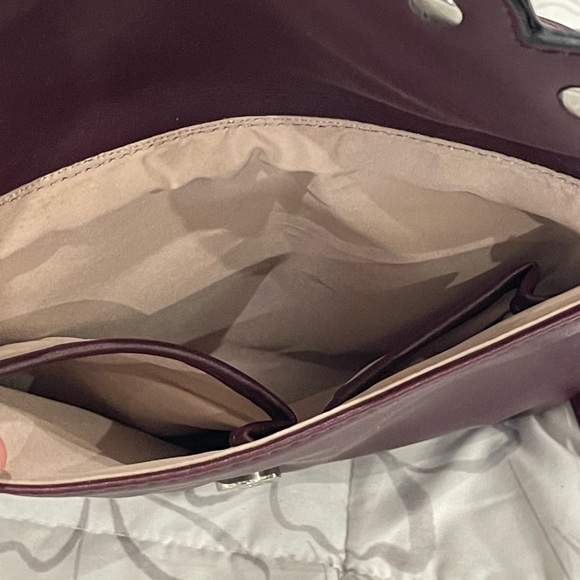 Nine West Plum Colored Silver Studded‎ Crossbody 6.5x8.75” - Picture 5 of 8